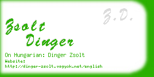 zsolt dinger business card